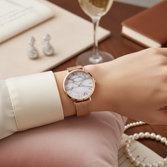 Fashion Rose Gold Mesh Band Watch