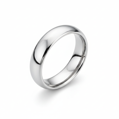 Cassie stainless steel wedding band ring for women, sleek round design, 6-8mm width