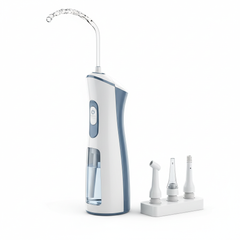 Waterproof portable dental water flosser irrigator with multiple nozzle tips