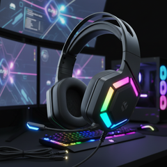 LED Light Wired Gamer Headset